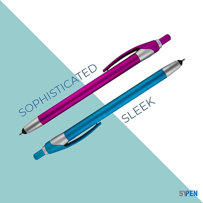 Personalized with Your Custom Logo or Text Pens-Pack of 450- for Marketing, Parties, and Events, 2 in 1 Capacitive Stylus & Ballpoint Pen Compatible with Touchscreen Devices, Blue Ink, Orange Pens