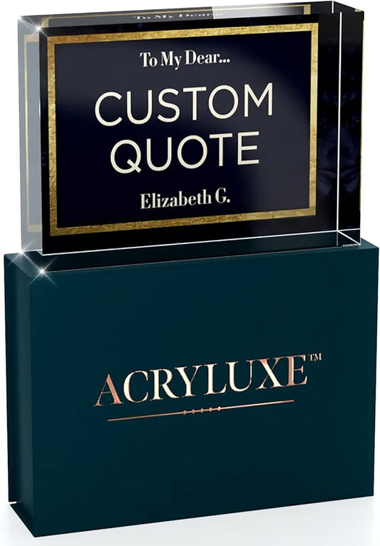 Custom Acrylic Sign Personalized, Custom Desk Name Plate, 18 Styles, (5"x7"), With Gift Box, USA Made by Acryluxe. (Folsom)