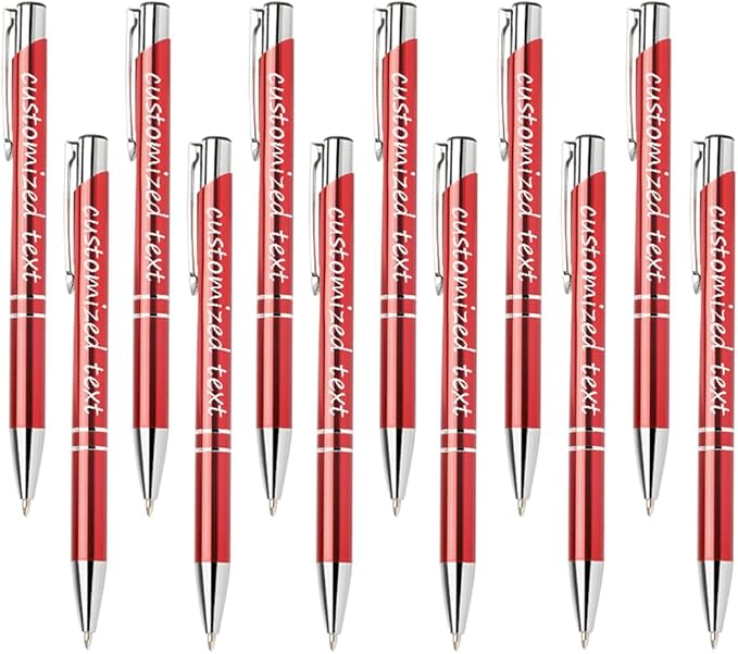 Yucold Customized ballpoint pens in bulk, personalized ballpoint pens with free engraving, for use in companies, enterprises, graduation anniversaries (Red,130)