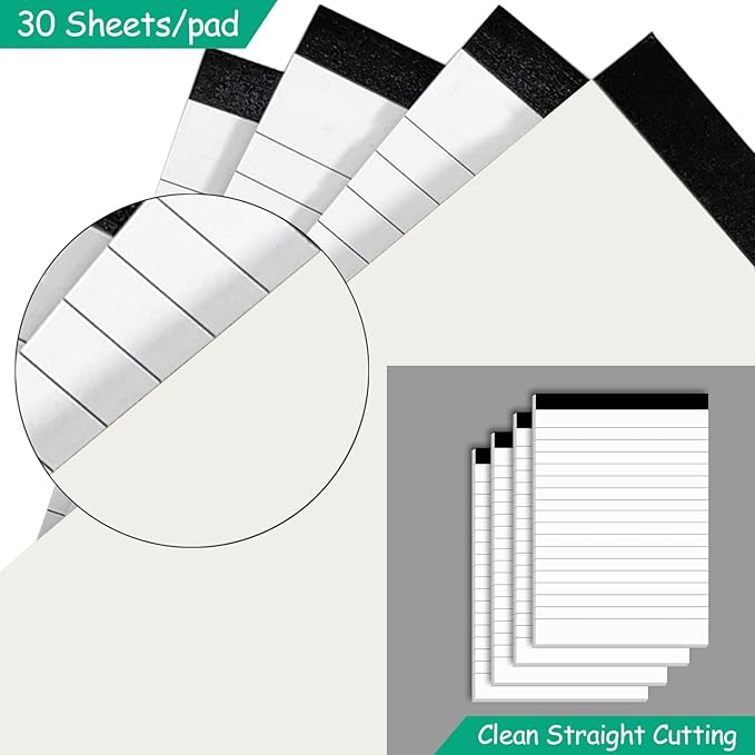 Nichela Notepad for Daily Planning and Organization of Work – 4 x 6-inches Lined Paper – Thick Bright White Paper – 30 Pages – Note Pads Ruled Pages – Pack of 10