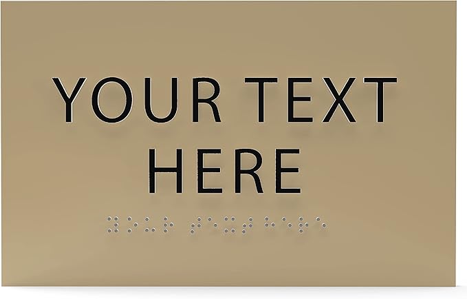 ADA CENTRAL SIGNS - 6" X4" Personalized Custom Sign- Tactile Graphics Grade 2 Braille Text | ADA Compliant Wall Mount Plastic Signs For Schools, Offices, Businesses, Apartments & Restaurants