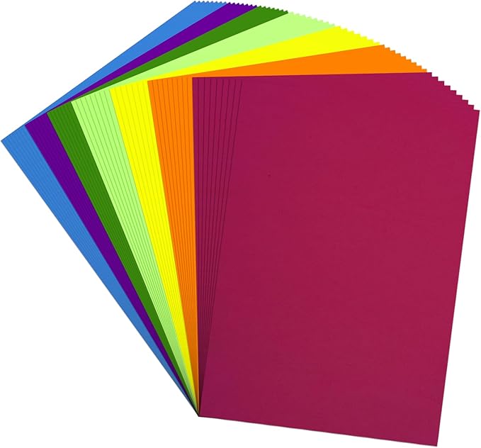 Colored Copy Paper 8.5X11 Inches,140 Sheets 20 lb/80GSM 7 Colors Rainbow Letter Size Printer Multipurpose Paper for Office School Education Daily Printing,Document Copying,Study
