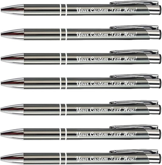 HH-STUDIO CUSTOM 50 Promotional Metal Ballpoint Pen Engraved With Your Logo Company Info or Message