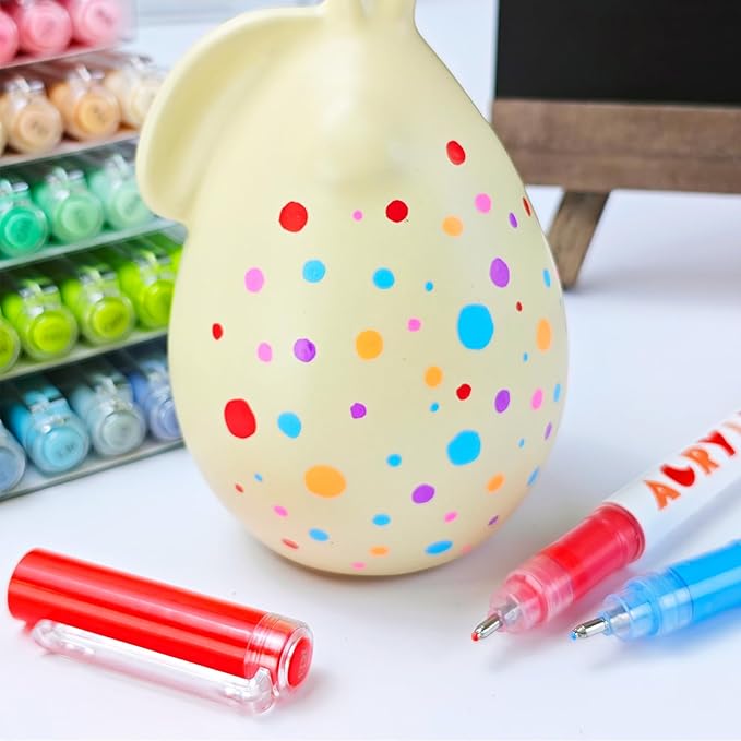 kander Acrylic Gel Pens, 12 Colors Highlighter Acrylic Gel Ink Pens with Bullet Tip,Strong Coverage, Large Ink Capacity, Multi-Purpose Paint Pens for Rock Painting, Crafts, DIY, Art Supplies