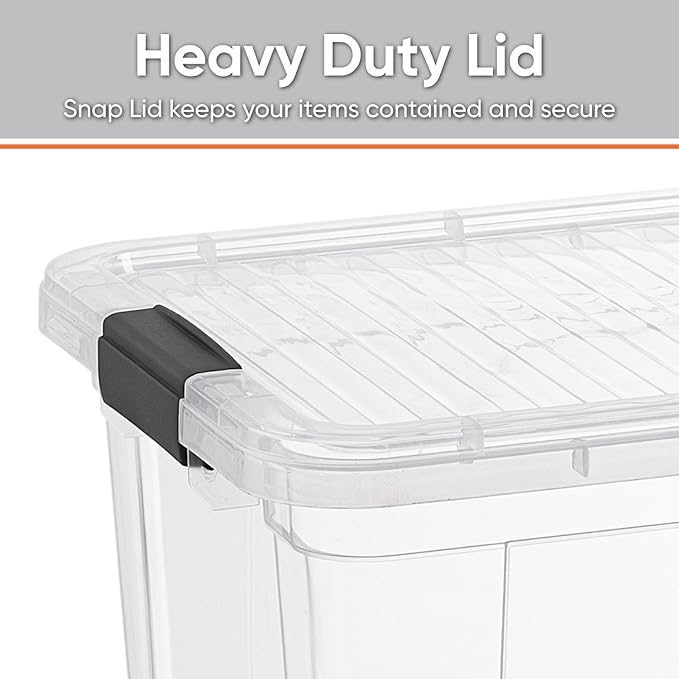 Superio Clear Storage Boxes with Lids, 20 Quart Plastic Container Bins for Organizing, Stackable Crates, BPA Free, Non Toxic, Odor Free, Organizers for Home, Office, School, and Dorm