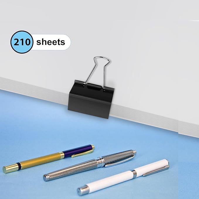 Ufmarine Extra Large Binder Clips 2 inch, (40 Pcs) Big Paper Clips for Office