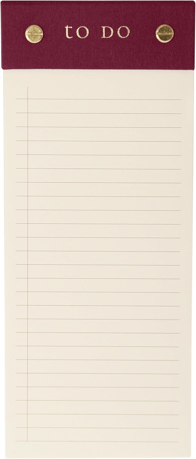 Graphique Post-Bound List Pad Luxe Collection, Perforated Sheets To-Do Notepad, Hardcover Binding, Gold Foil Embossing, 100 Pages, 4” x 9.75”, Plum Red