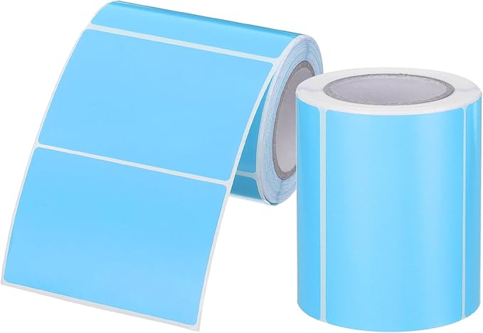 PATIKIL 2 x 3 Inch Rectangle Inventory Color Coding Labels 2 Roll, Square Self-Adhesive Inventory Label Stickers for Office Home Organization Name Tags, 250 Per Roll, Light Blue