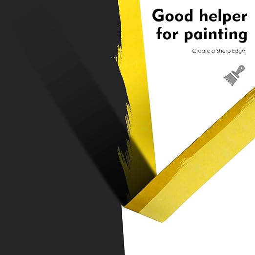 KIWIHUB Yellow Painter's Tape,1 inch x 60 Yards - Medium Adhesive Masking Tape for Painting,Labeling,DIY Crafting,Decoration and Medium Adhesive Masking Tape for Painting,Labeling,Automotive Refinish