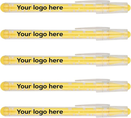 Custom Maze Ballpoint Pens – Personalized Puzzle Pens with Logo/Text – Promotional Pens for Events, Schools, Trade Shows – Fun Interactive Design (Yellow, 50 Count, Pack of 1)