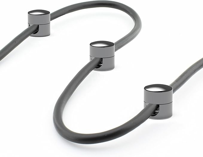 ICONIT Cable Anchors for Desk Organization Gun Metal | Premium Aluminum Cord Organizers | Charger + Cable Management Clips for Home & Office | Stylish, Sturdy, & Functional | (3 Pack)
