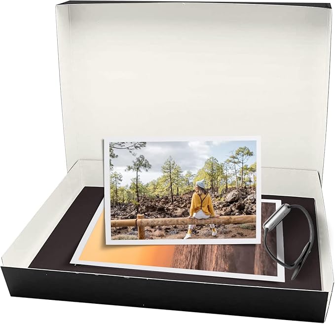 Lineco Museum Archival Storage Box, 16.75x20.75x3 in. Drop Front Design. Acid-Free with Metal Edge. Organize Photos, Pictures, Prints, Documents, Crafts, DIY. Black, 2 Pack