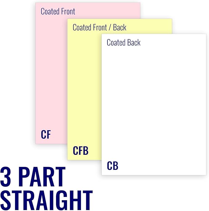Superior 8.5 x 11 Carbonless Paper, 3 Part Straight (Bright White/Canary/Pink), 1340 Sets (4000 Sheet)