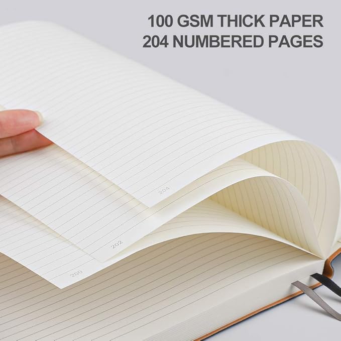 B5 College Ruled Notebook Softcover Journals (2-Pack)- AHGXG Large Composition Notebook 7.6 x 10 inch with Thick 100gsm Lined Paper, Total 408 Numbered Pages, Black Green