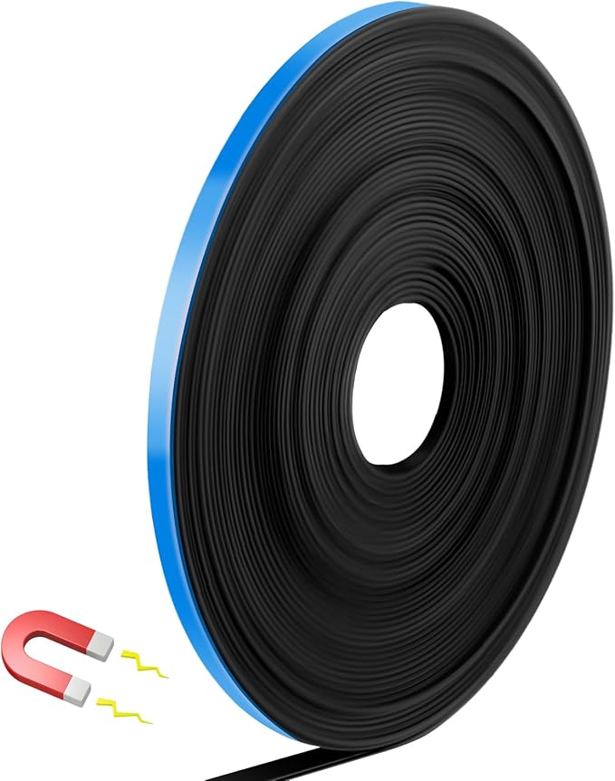 AmazingSpark Magnetic Tape Roll Thin Strips, 1/4 Inch x 33 Feet Magnetic Board Dividers Whiteboard Graphic Decorative Tape Marking Line for Classroom Office Art Accessories(Blue)
