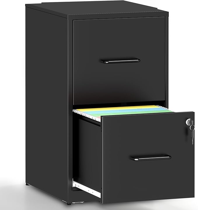 OPTYMIRA Metal File Cabinet with Drawer Heavy Duty Home Office Steel Vertical Filing Lockable Cabinets for Legal/Letter Size,Assembly Required