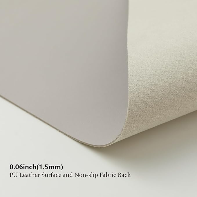 Large Desk Mat - 47.2"x 17" Non-Slip PU Desk Pad for Office and Home - Ideal for Large Mouse Pad and Desk Mats on Top of Desks(Light Gray)