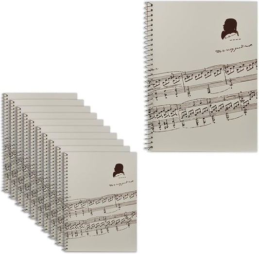 10 Pcs Music Notebook,Music Staff Notebook,50 Sheets/100 Pages Blank Sheet Music Notebook,Music Manuscript Paper,Manuscript Paper Notebook,Spiral NotebookMusic Writing Composition Notebook (10 Pcs Music Sheet White)