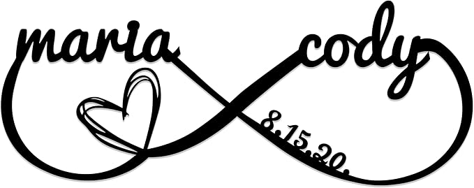 Personalized Valentines Day Metal Wall Sign, Custom Infinity Heart Love Couple Name Sign, Valentine Day Couple Gift, Metal Engagement Sign, Wedding Gift For Husband and Wife, Home Decoration