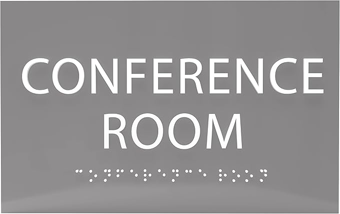 ADA CENTRAL SIGNS - 6" X4" Conference Room Sign - ADA Compliant Tactile Graphics Grade 2 Braille Text Privacy Sign | Wall Mount Plastic Meeting Signs For Schools, Hospitals, Offices, and Apartments
