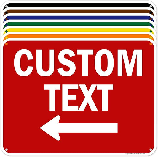 Custom Arrow,Custom Directional Sign, Left Arrow,18x24 Inches, 55 mil thick HDPE (high density polyethylene) Made in USA by My Sign Center