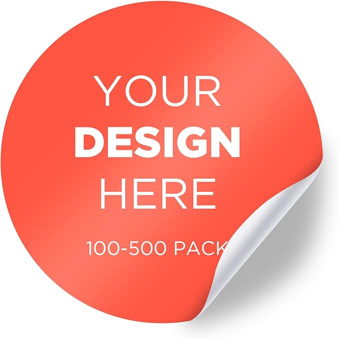 Personalized Labels - Custom Stickers with Any Design Image Logo Text, Thank You Labels, 100 Scalloped 6x6