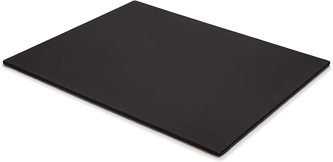 Leatherology Black Onyx Classic Desk Pad – Full-Grain Leather Office Mat with Lift-Up Side Rails, Smooth Writing Surface | Protective Desk or Conference Table Pad for Laptop & Notes