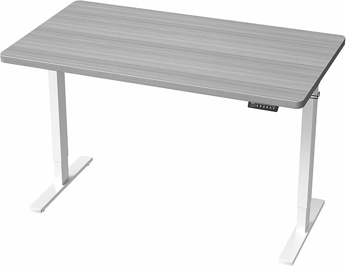 VIVO Electric 43 x 24 in Standing Desk, Memory Height Adjustment, 1B Series, Holds 220 lbs, One-Piece Dark Gray Top, White Frame, DESK-KIT-1W4G