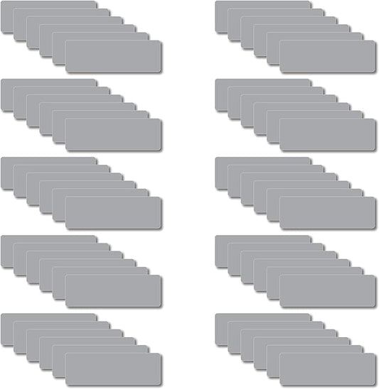 Magnetic Dry Erase Magnets Labels 3x1 inches, Reusable Name Tags, Organizing Schedules in Office/Classroom. Work on Fridge/White Board (Grey 60Pcs)