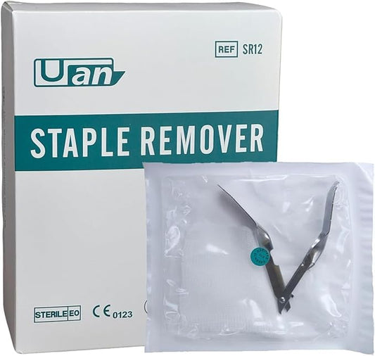 Skin Staple Removal Kit, Includes Staple Remover and Gauze Sponge, Steriled, Ideal for Hospitals and Clinics (1)