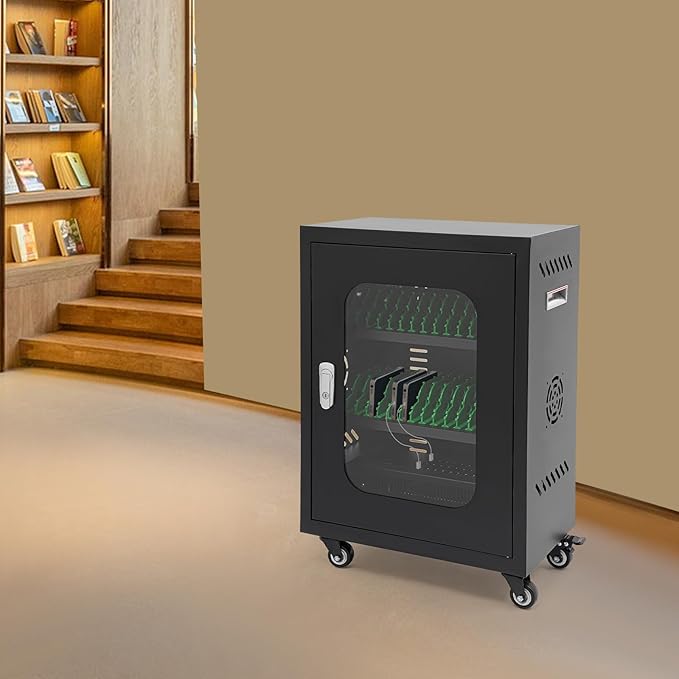 QUEWATSA Cell Phone Charging Station, 30-Device Rechargeable Mobile Phones Charging Cabinet, Locking and Charging Phone Storage Box, Mobile Charging Cart, Lockable Device Charging Locker