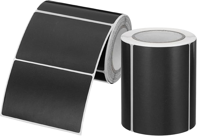 PATIKIL 2 x 3 Inch Rectangle Inventory Color Coding Labels 2 Roll, Square Self-Adhesive Inventory Label Stickers for Office Home Organization Name Tags, 250 Per Roll, Black