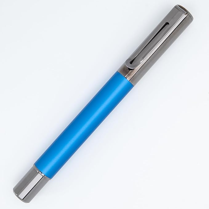 Monteverde USA Ritma Fountain Pen in Blue – Medium Nib, Balanced JoWo Stainless Steel, Refillable Ink Cartridge/Converter – Perfect for Professionals & Writing Enthusiasts