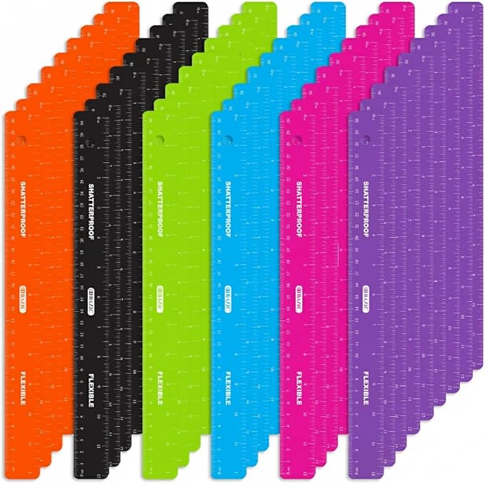 BAZIC Products Shatterproof Flexible Curve Ruler 12" (30cm), Inches Centimeter Metric Measuring Drafting Rulers, 288-Packs