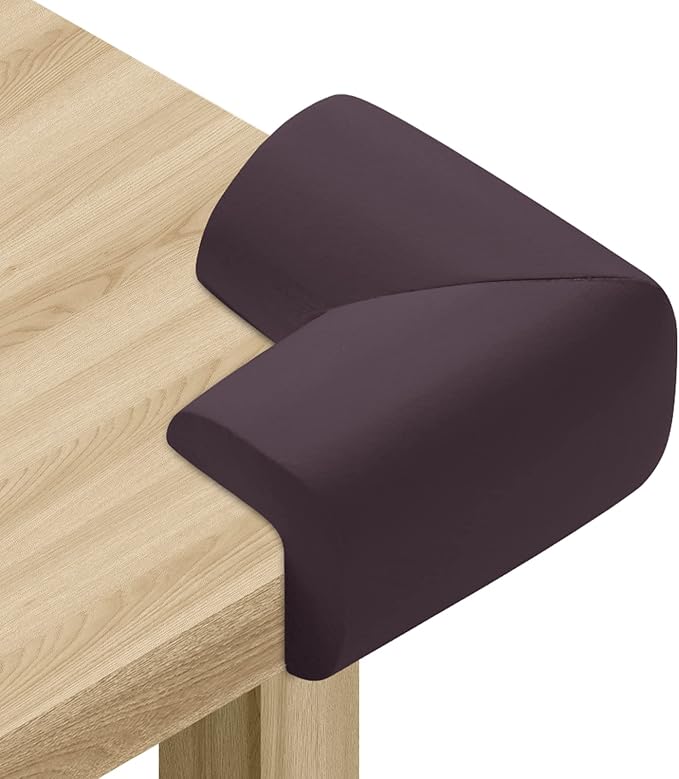 8 Pack Corner Protector for Baby, Heavy-Duty Soft Rubber Foam Furniture Corner Bumper Guards, Child Safety Furniture Bumper, Adhesive Pre-Taped Corner Protectors,Soft Sponge Table Corners, Brown