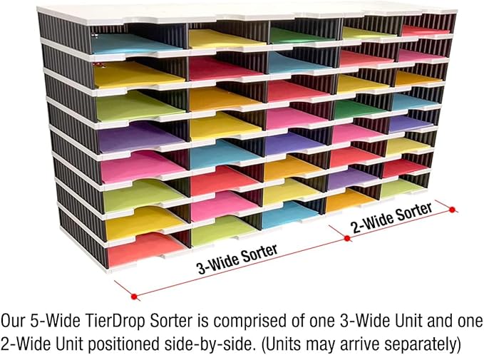Ultimate Office TierDrop™ 40-Slot, 47 ½"w Literature, Forms, Mail and Classroom Sorter - Fully Expandable with Optional Add-On Tiers