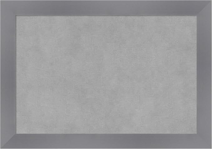 Amanti Art Grey Framed Magnetic Board 14x20 Small Vision Board for use with Magnets, 100% Metal Sheet to Display Items as Office Decor or for Home Organization in mudroom, Kitchen or Kids Room