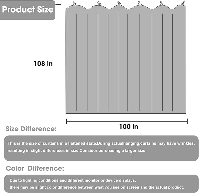 Cbsroro Room Divider Blackout Curtain Track Curtains Wall Dividers Panels Screen for Living Rooms Bedroom Office Privacy Partition Separation, W100 × L108 Inch,1 Panel, Black