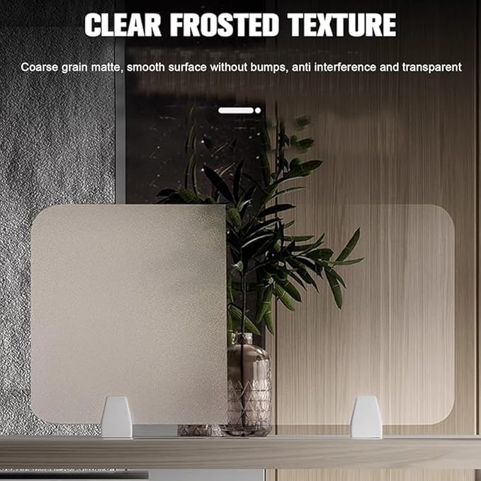 RCJCQSR Acrylic Frosted Privacy Free Standing Screen, Visual Distractions Privacy Panel Portable Desk Divider Guard for Table Top Workstation for Home Office(Size:40x40cm(15.7x15.7))