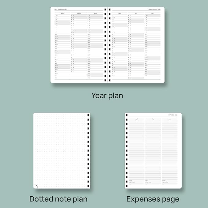 POPRUN Planner 2025-2026 (Medium - 6.5'' x 8.5'') Academic Weekly Calendar (July 2025 - June 2026) with Hourly Time Slots, Monthly Tabs, 100GSM Thick Papers, Spiral Leather Cover - Purple