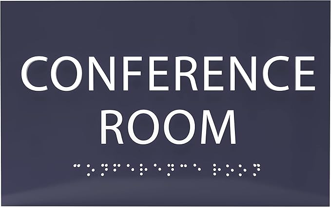 ADA CENTRAL SIGNS - 6" X4" Conference Room Sign - ADA Compliant Tactile Graphics Grade 2 Braille Text Privacy Sign | Wall Mount Plastic Meeting Signs For Schools, Hospitals, Offices, and Apartments