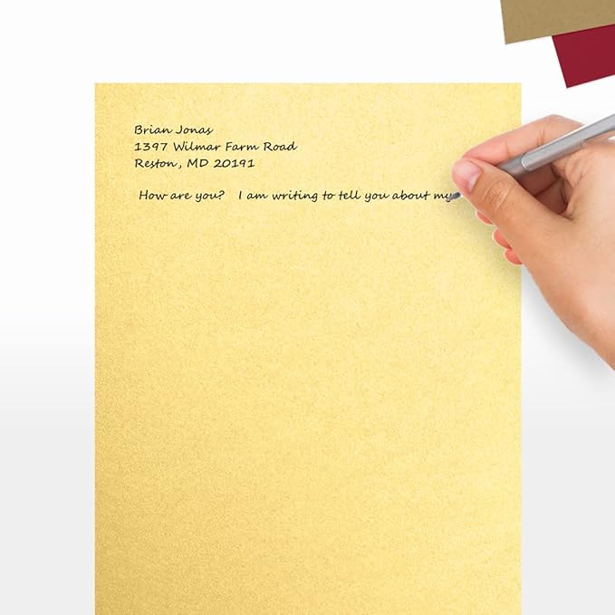 LUXPaper 8.5" x 11" Cardstock | Letter Size | Gold Metallic | 105lb. Cover (192lb. Text) | 50 Qty