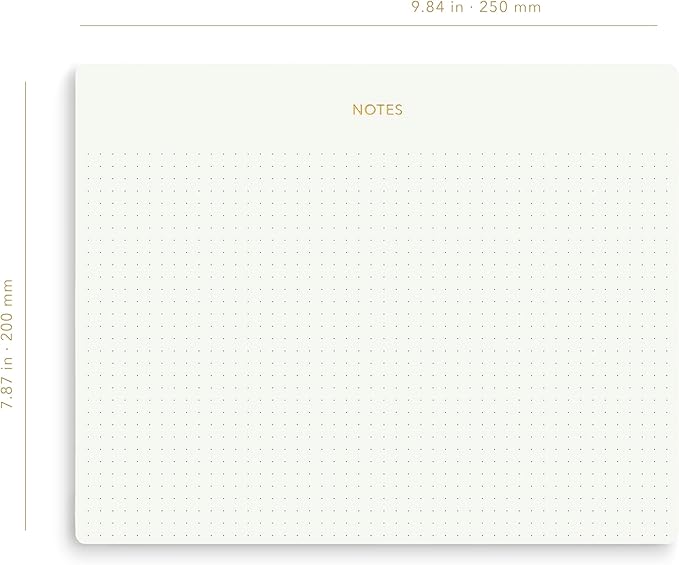 Pinesman - Mouse Pad Notepad for Professionals, 9.8" x 7.9", 50 Sheets, Minimalist, Gold Foiled, Dotted Layout, Executive's Desk Note Pad, To Do List Notepad, Eco-friendly, FSC™ Certified Planner Pad