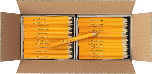 Nikola Works Mini Golf Pencils Without Erasers - 192 Count - Classic Pre-Sharpened #2 HB American Pew Pencils Standard Hex Shaped Bulk Pack