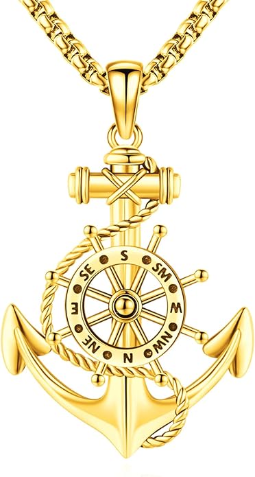 Compass Necklace for Women Men 925 Sterling Silver Pendant Urn Necklaces for Ashes Picture Locket Necklace Anchor Necklace Viking Necklace Crystals CZ Moonstone Abalone Shell Turquoise Compass Jewelry
