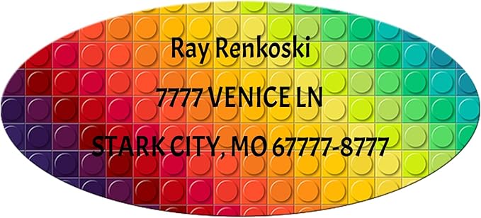 Made in USA Custom Return Address Stickers Labels Customized Mailing Label for Envelopes, Personalized Self Adhesive Flat Sheet Oval Labels