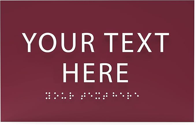 ADA CENTRAL SIGNS - 6" X4" Personalized Custom Sign- Tactile Graphics Grade 2 Braille Text | ADA Compliant Wall Mount Plastic Signs For Schools, Offices, Businesses, Apartments & Restaurants