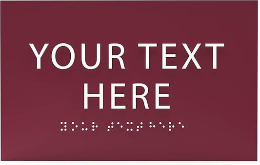 ADA CENTRAL SIGNS - 6" X4" Personalized Custom Sign- Tactile Graphics Grade 2 Braille Text | ADA Compliant Wall Mount Plastic Signs For Schools, Offices, Businesses, Apartments & Restaurants