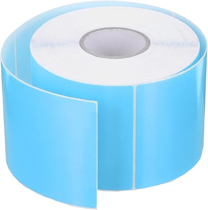 PATIKIL 3 x 5 Inch Rectangle Inventory Color Coding Labels 1 Roll, Square Self-Adhesive Inventory Label Stickers for Office Home Organization Name Tags, 500 Per Roll, Sky Blue