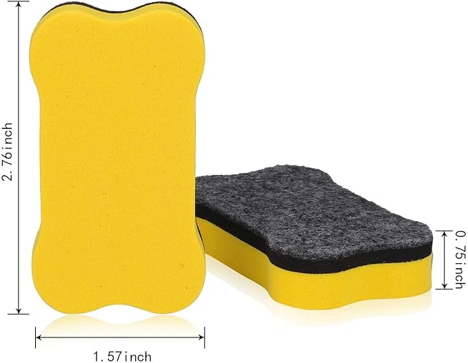 Outus 48 Pieces Magnetic Whiteboard Dry Eraser Office Erasers Bone Shaped Dry Erasers Fit for Home and Office, Red, Yellow, Blue and Green